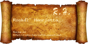 Roskó Henrietta névjegykártya
