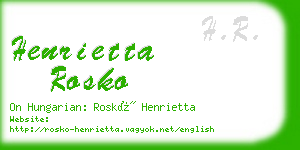 henrietta rosko business card